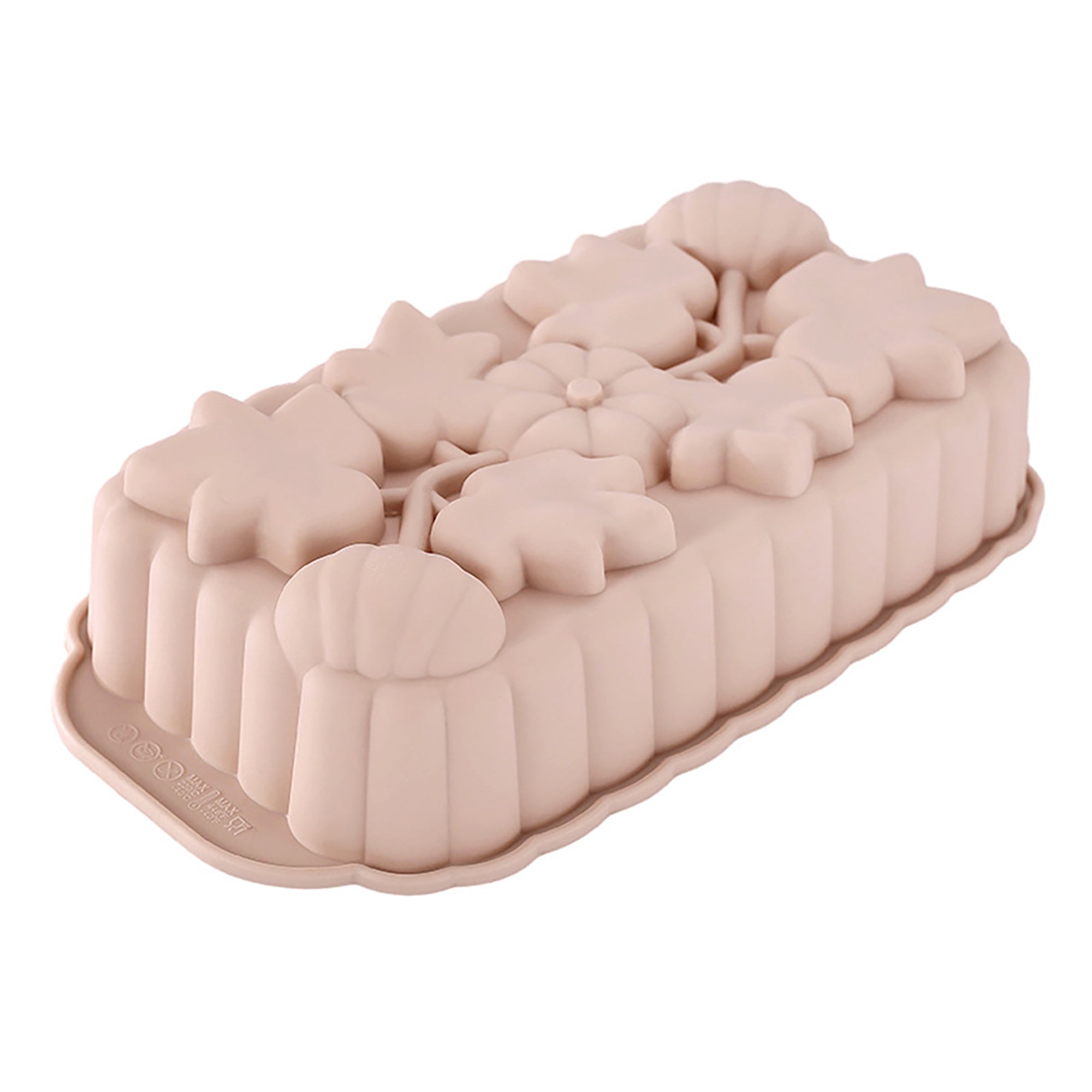 Anna-Kaci 2-Piece Pumpkin and Leaf Silicone Loaf Cake Mold Set Nonstick Fall Baking Pan