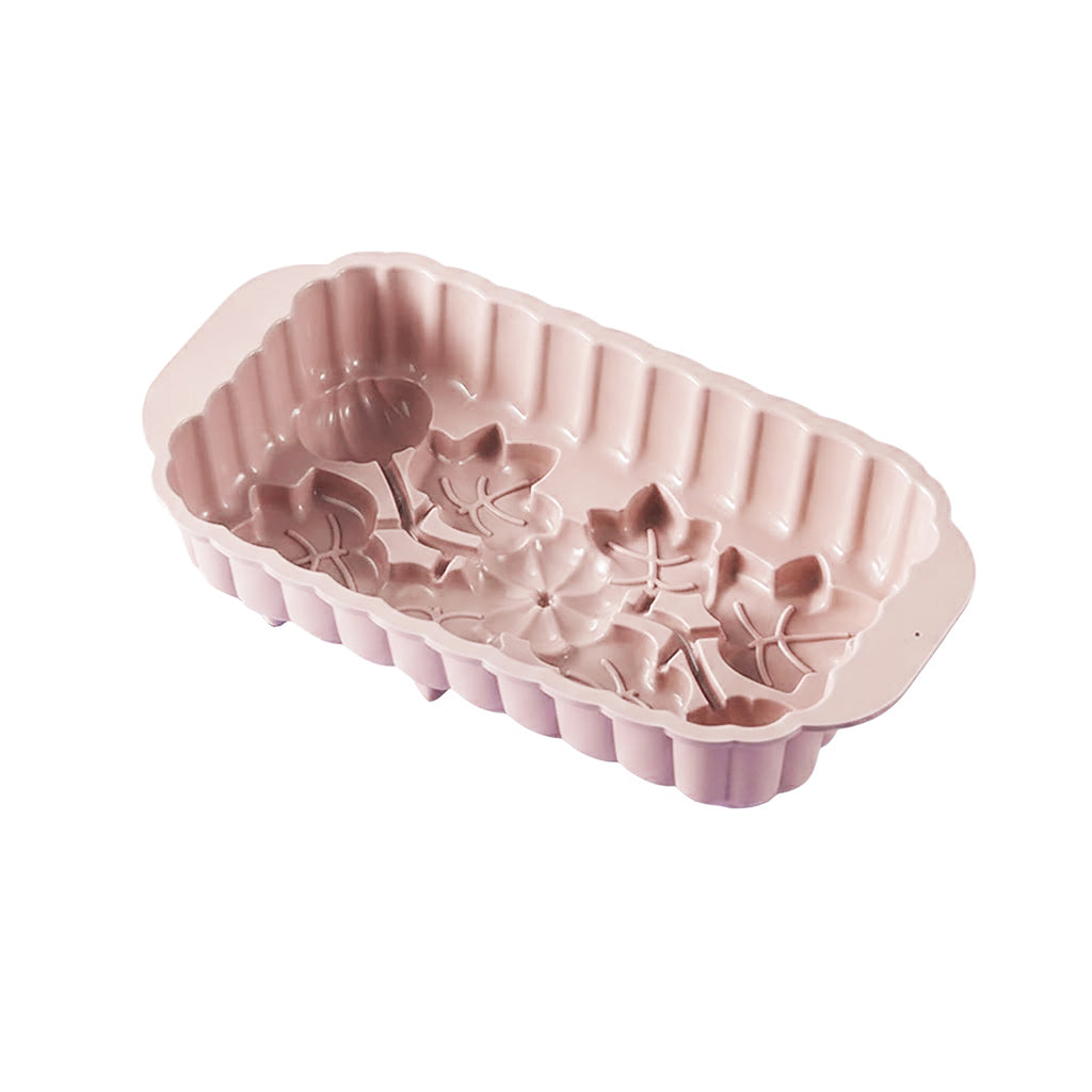 Anna-Kaci 2-Piece Pumpkin and Leaf Silicone Loaf Cake Mold Set Nonstick Fall Baking Pan