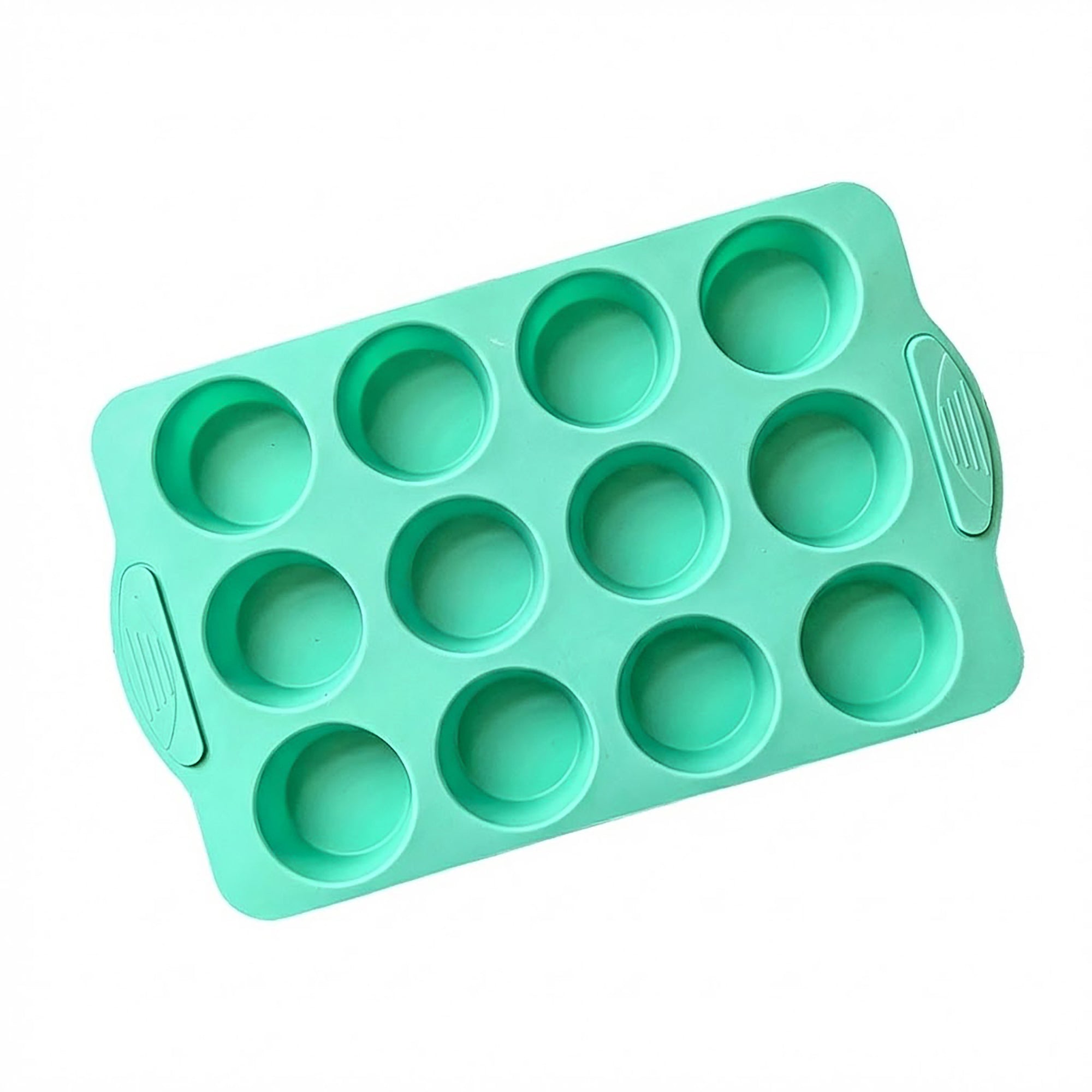 Anna-Kaci 2-Piece Silicone Muffin Pan Set 12-Cup Nonstick Cupcake Baking Mold with Handles