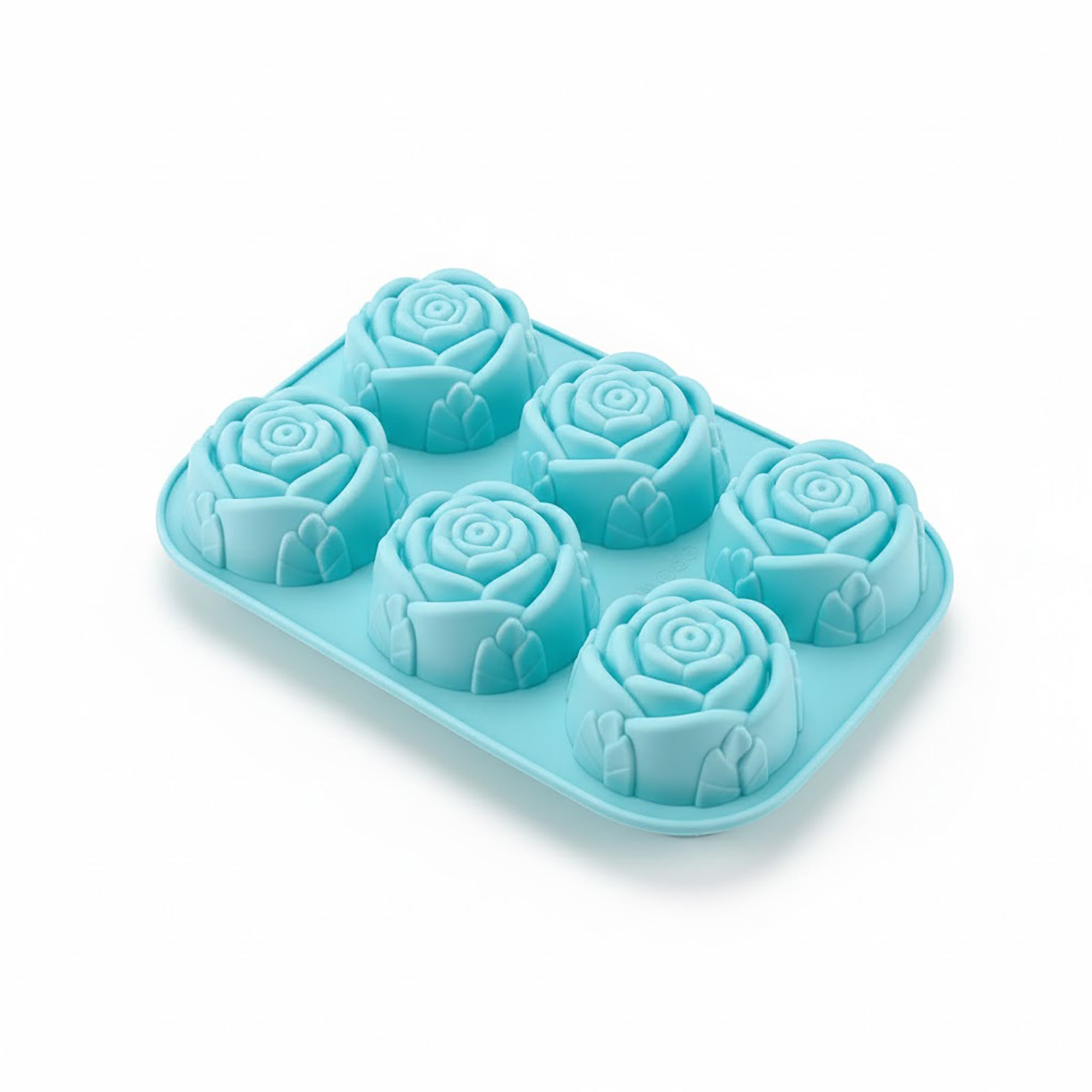 Anna-Kaci 3-Piece Rose Swirl Silicone Baking Mold Set Round Flower Cake Chocolate Candy Soap Mold