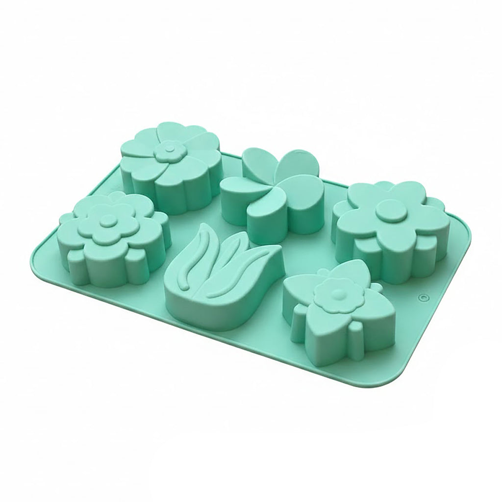 Anna-Kaci 3-Piece Flower Silicone Baking Mold Set Floral Cake Chocolate Candy Soap Mold