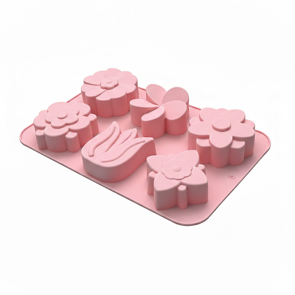 Anna-Kaci 3-Piece Flower Silicone Baking Mold Set Floral Cake Chocolate Candy Soap Mold
