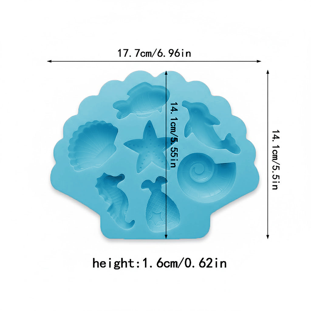 Anna-Kaci 3-Piece Ocean Theme Silicone Baking Mold Set Sea Life Cake Chocolate Candy Soap Mold