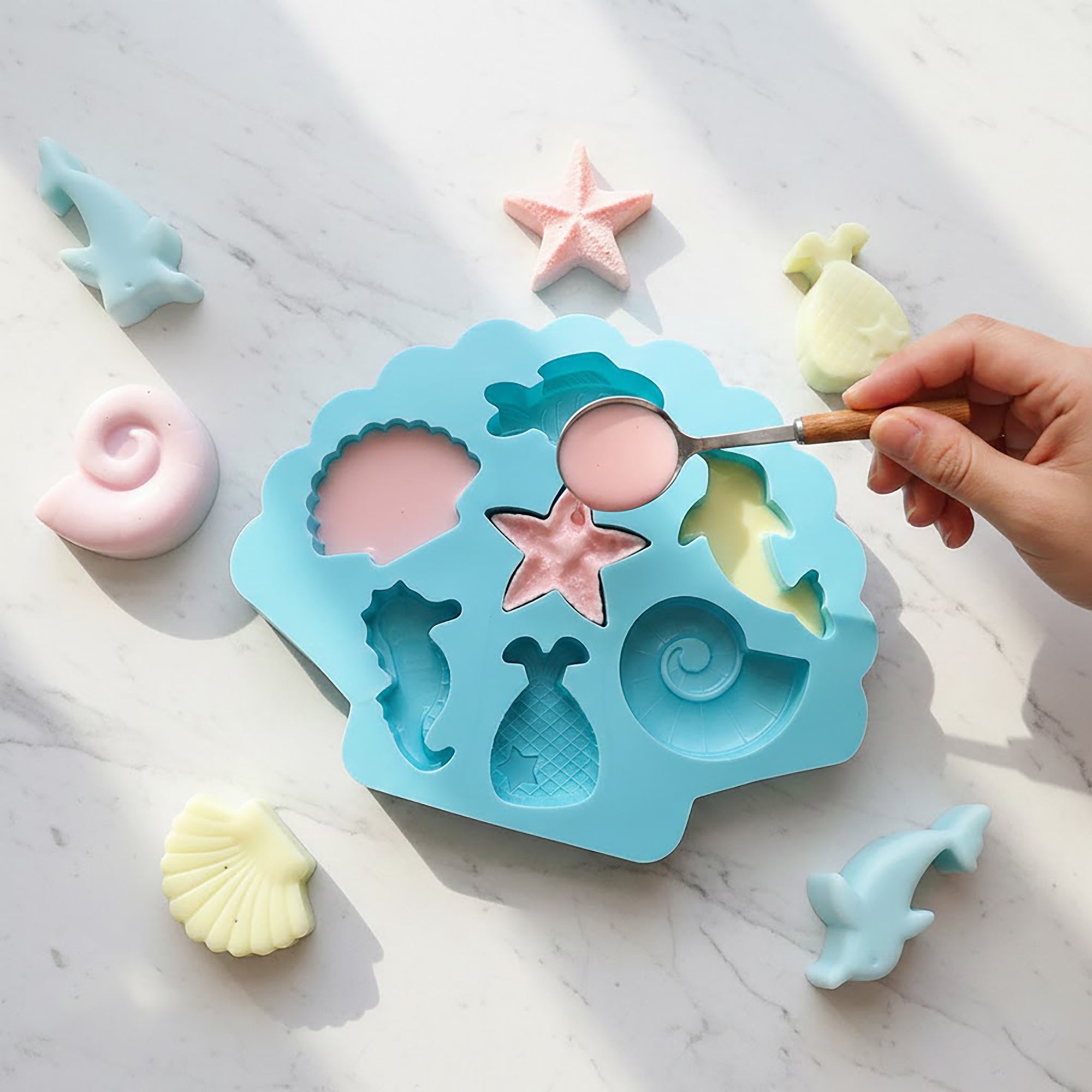 Anna-Kaci 3-Piece Ocean Theme Silicone Baking Mold Set Sea Life Cake Chocolate Candy Soap Mold