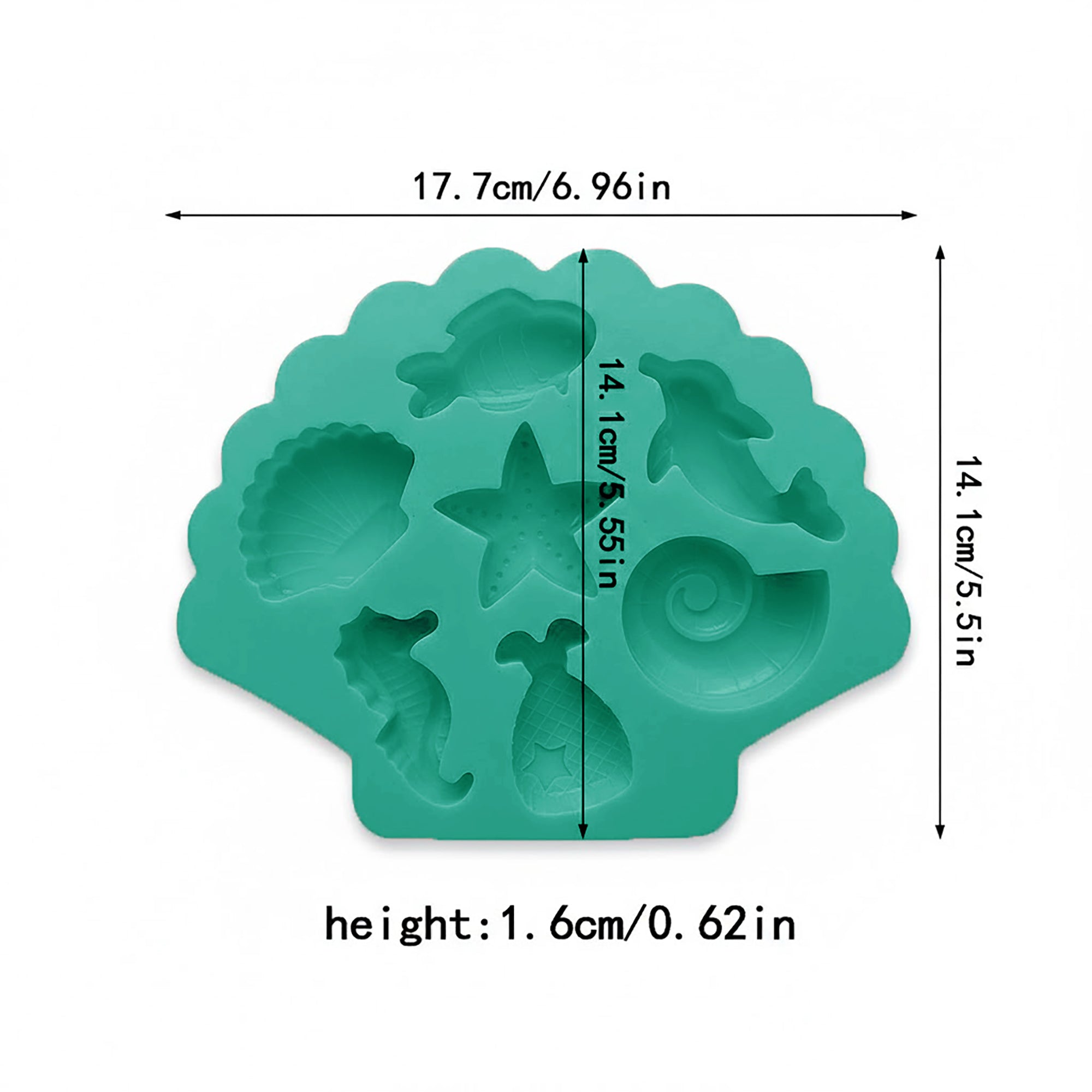 Anna-Kaci 3-Piece Ocean Theme Silicone Baking Mold Set Sea Life Cake Chocolate Candy Soap Mold