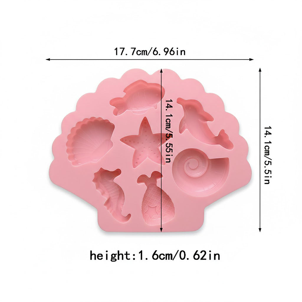 Anna-Kaci 3-Piece Ocean Theme Silicone Baking Mold Set Sea Life Cake Chocolate Candy Soap Mold