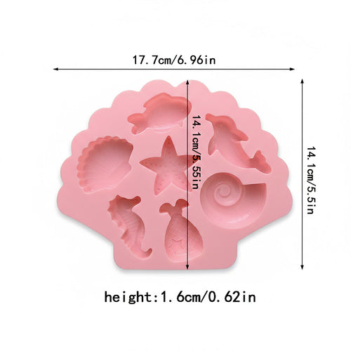 Anna-Kaci 3-Piece Ocean Theme Silicone Baking Mold Set Sea Life Cake Chocolate Candy Soap Mold