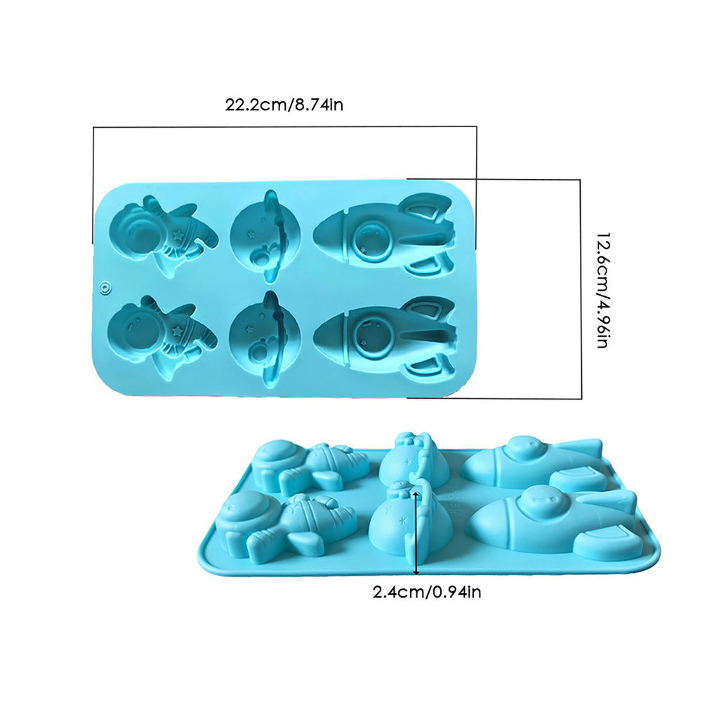 Anna-Kaci 3-Piece Space Theme Silicone Baking Mold Set Rocket Astronaut Cake Chocolate Candy Soap Mold