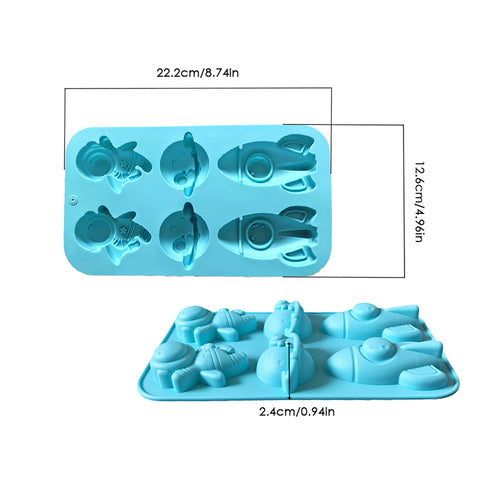 Anna-Kaci 3-Piece Space Theme Silicone Baking Mold Set Rocket Astronaut Cake Chocolate Candy Soap Mold