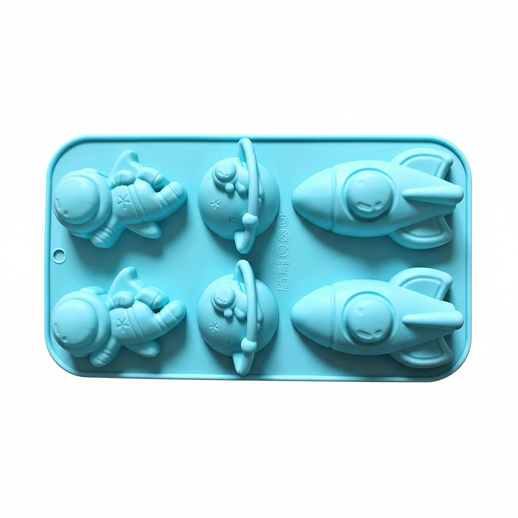 Anna-Kaci 3-Piece Space Theme Silicone Baking Mold Set Rocket Astronaut Cake Chocolate Candy Soap Mold
