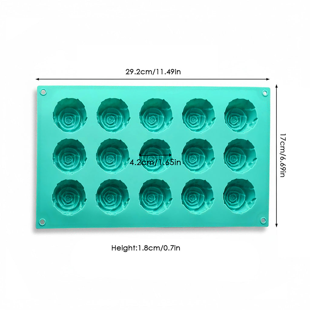 Anna-Kaci 3-Piece Rose Flower Silicone Baking Mold Set Mini Round Cake Chocolate Candy Soap Mold