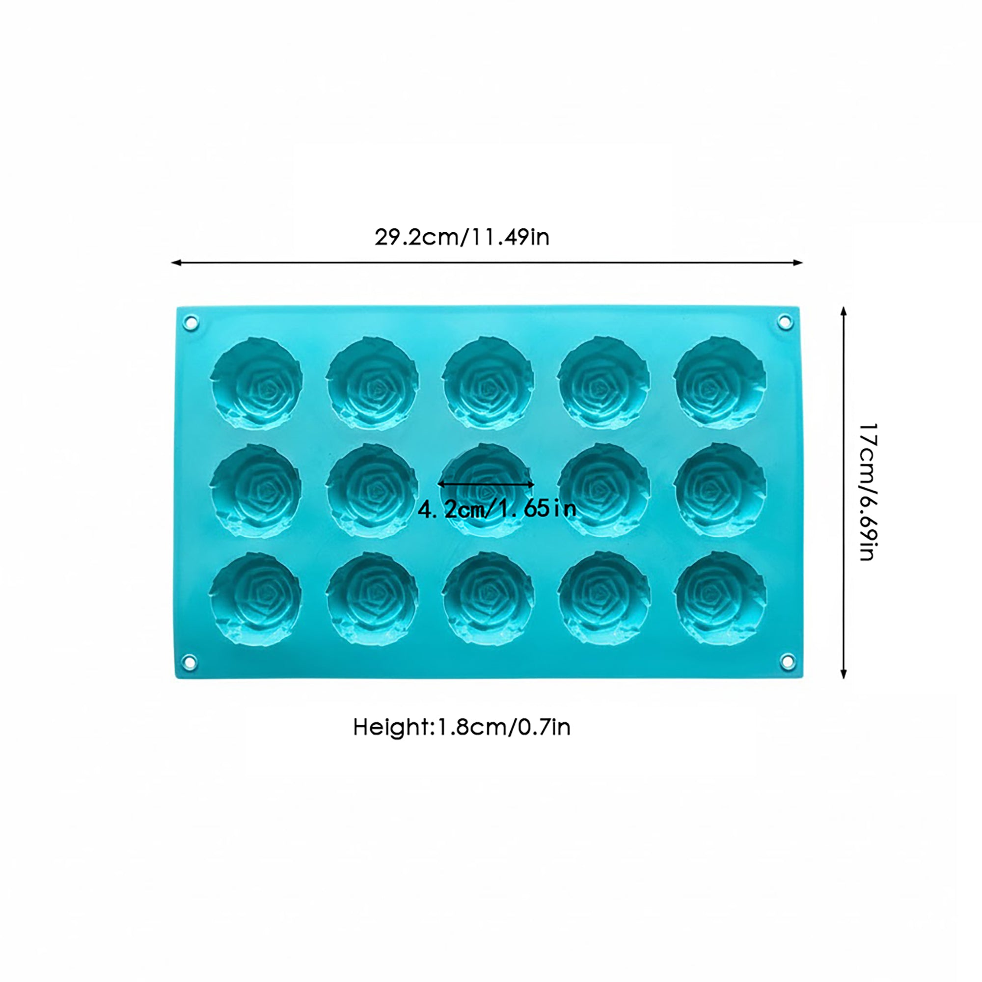 Anna-Kaci 3-Piece Rose Flower Silicone Baking Mold Set Mini Round Cake Chocolate Candy Soap Mold