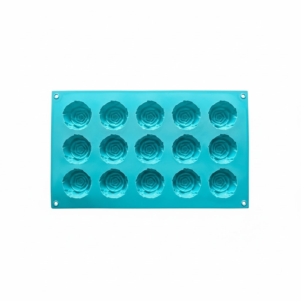 Anna-Kaci 3-Piece Rose Flower Silicone Baking Mold Set Mini Round Cake Chocolate Candy Soap Mold