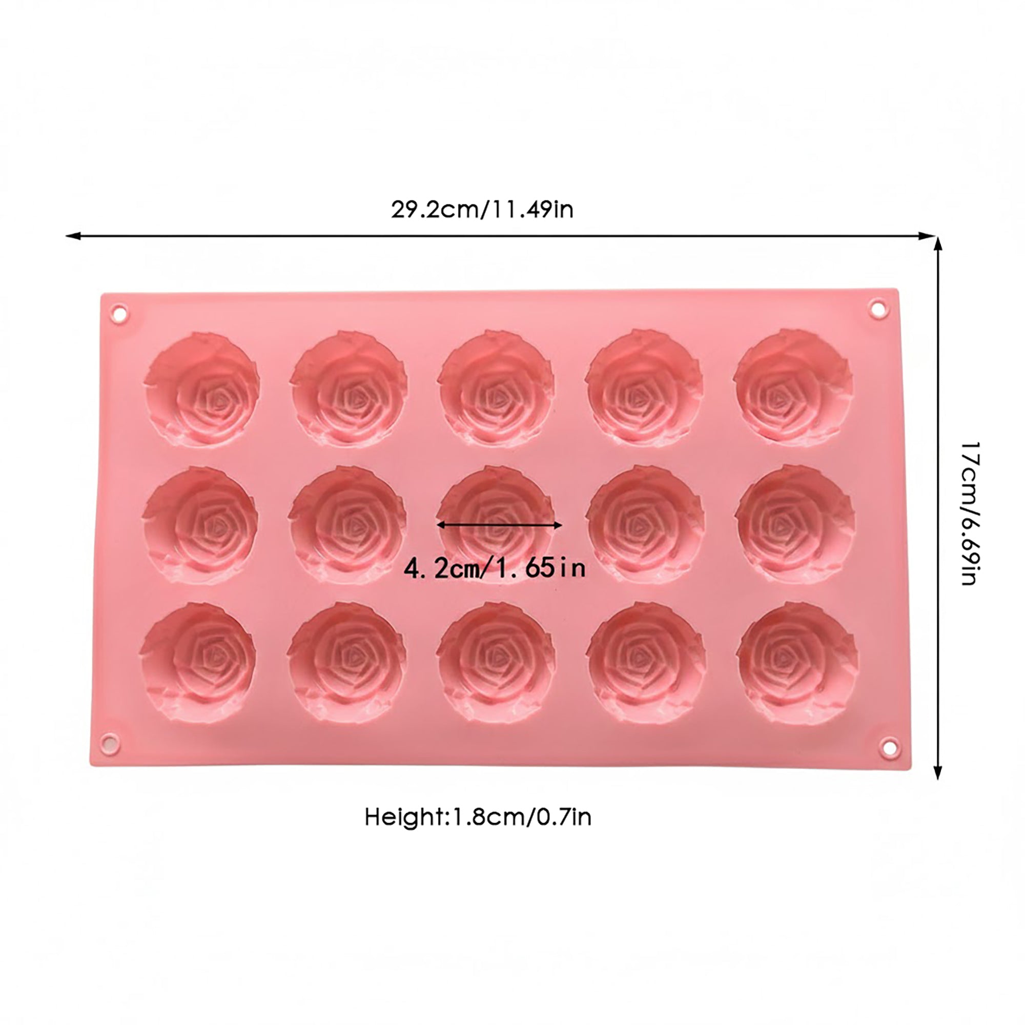 Anna-Kaci 3-Piece Rose Flower Silicone Baking Mold Set Mini Round Cake Chocolate Candy Soap Mold