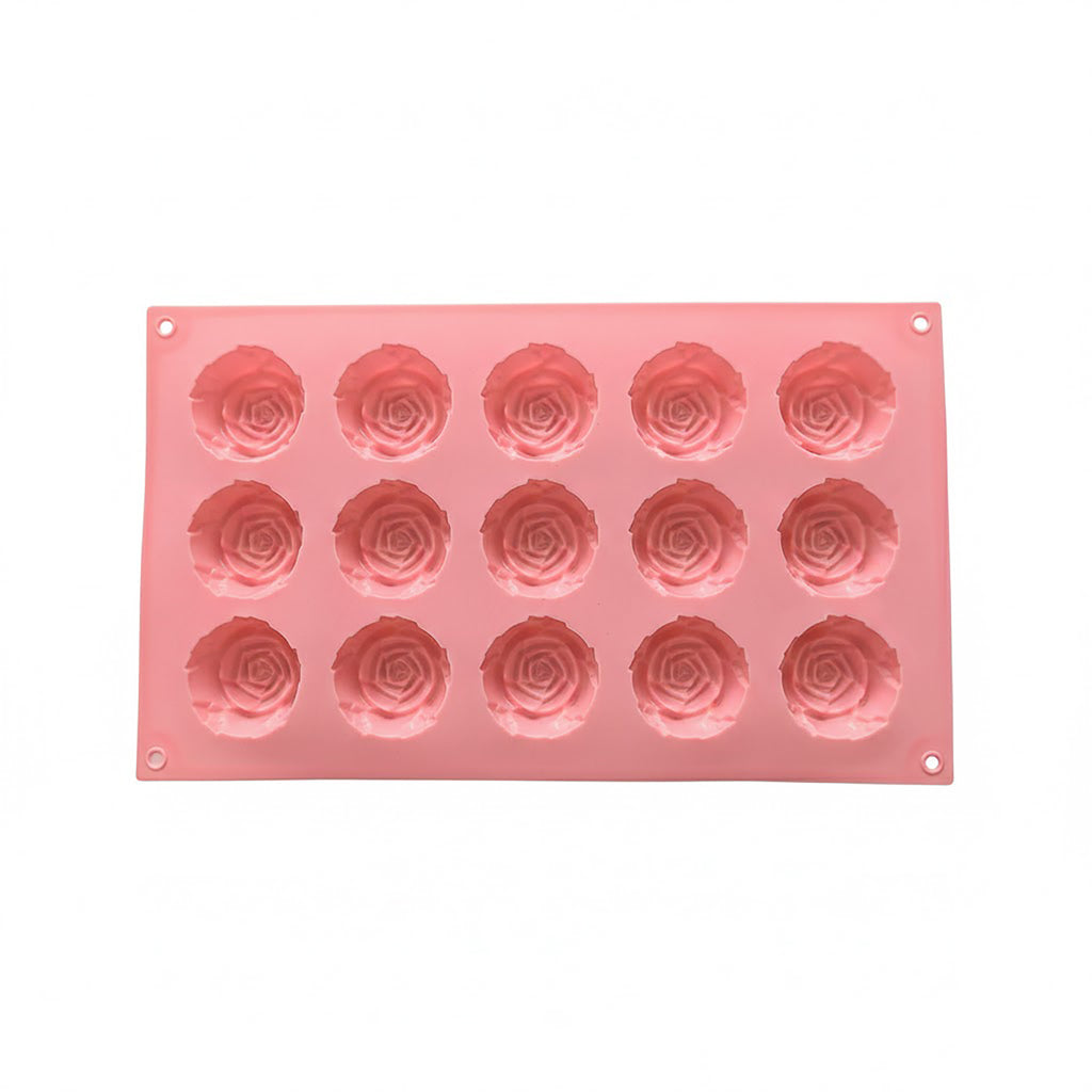 Anna-Kaci 3-Piece Rose Flower Silicone Baking Mold Set Mini Round Cake Chocolate Candy Soap Mold