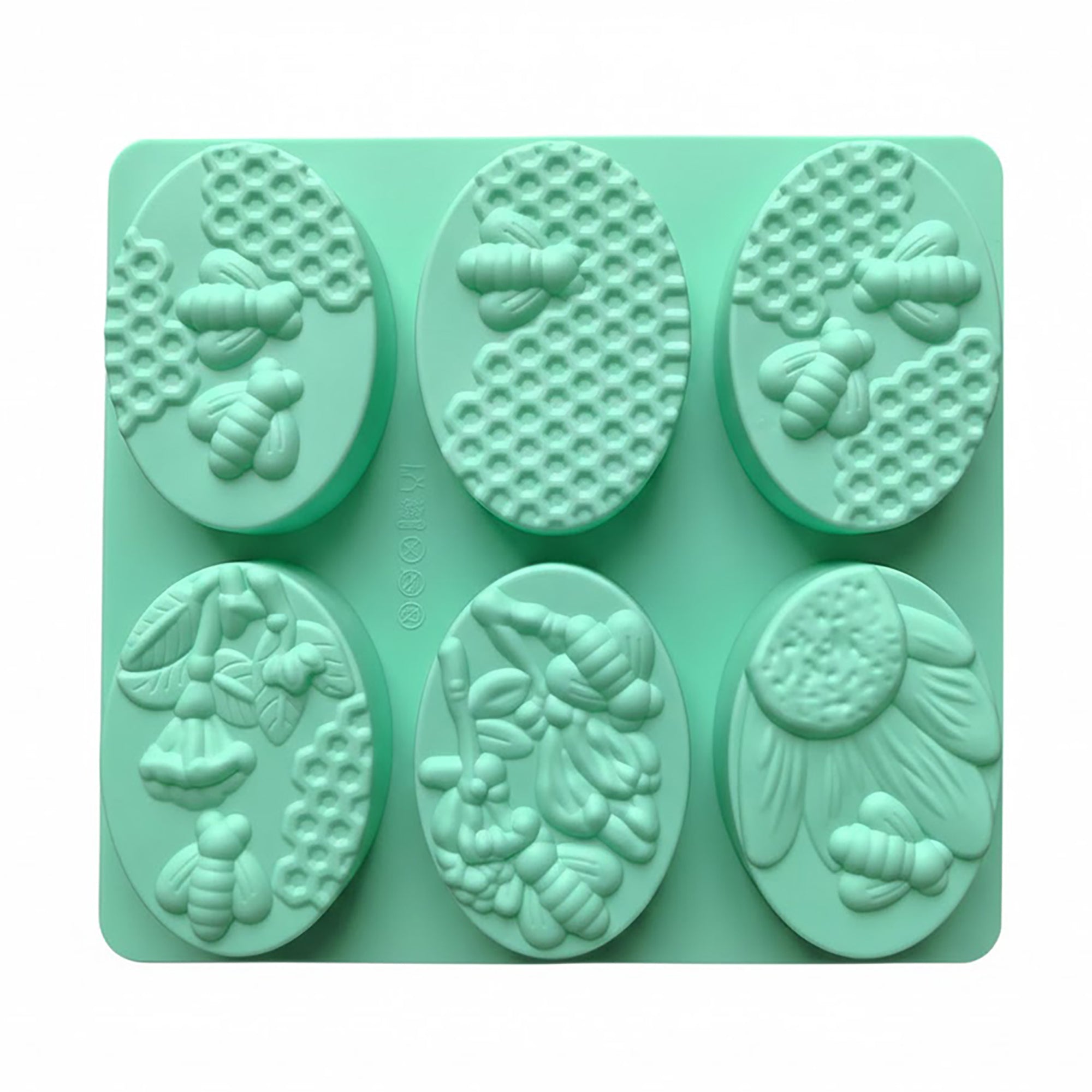 Anna-Kaci 3-Piece Bee and Honeycomb Silicone Baking Mold Set Oval Cake Chocolate Candy Soap Mold