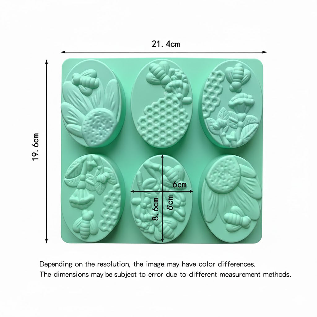Anna-Kaci 3-Piece Bee and Honeycomb Silicone Baking Mold Set Oval Cake Chocolate Candy Soap Mold