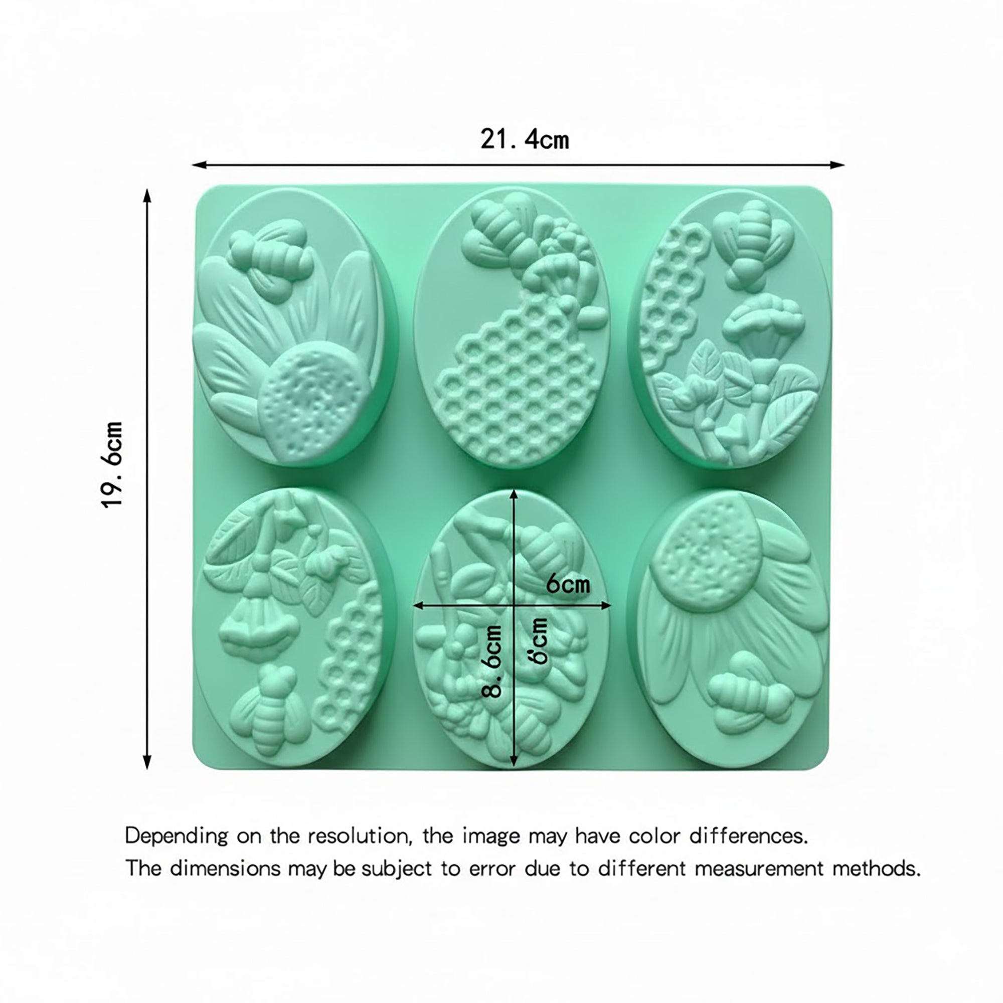 Anna-Kaci 3-Piece Bee and Honeycomb Silicone Baking Mold Set Oval Cake Chocolate Candy Soap Mold