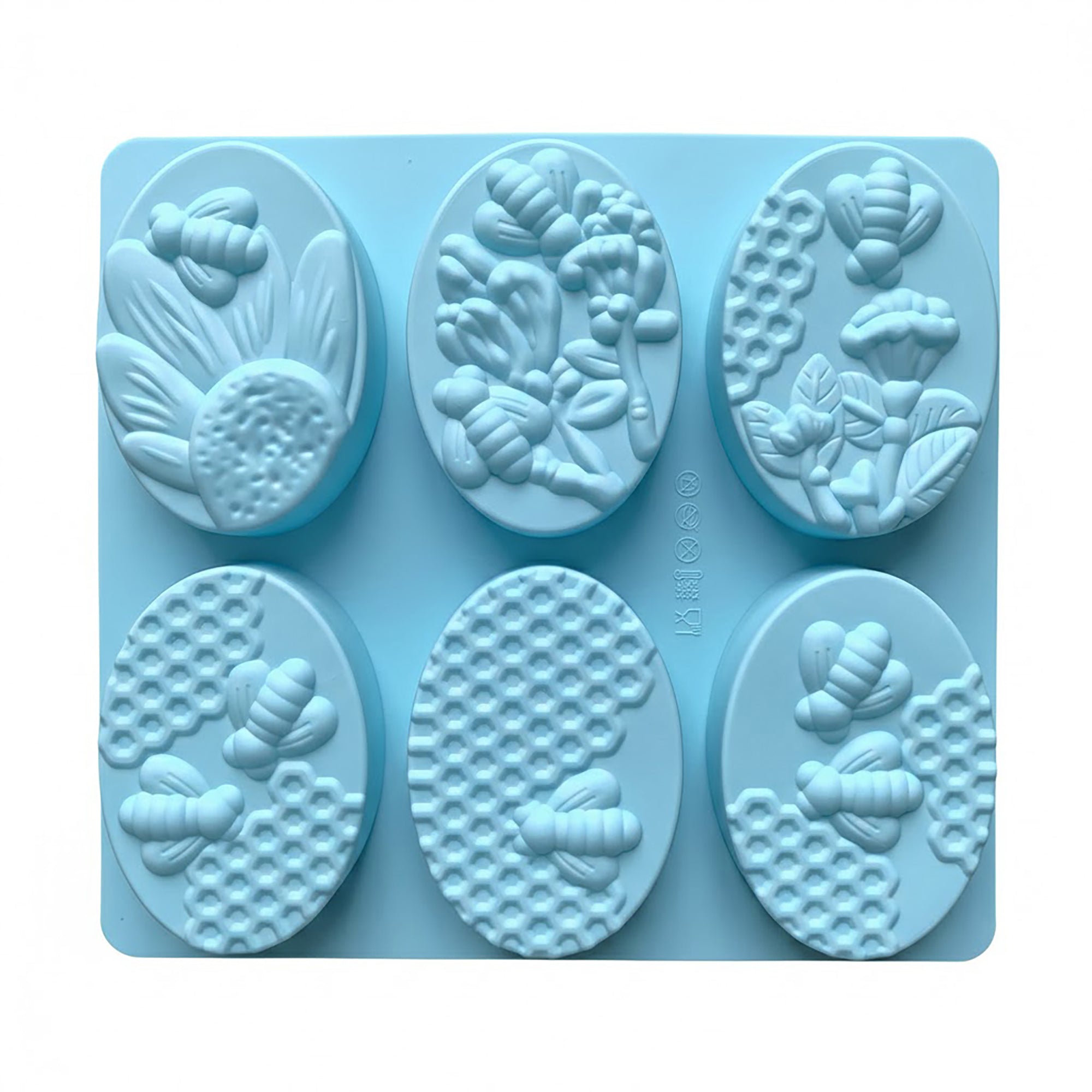 Anna-Kaci 3-Piece Bee and Honeycomb Silicone Baking Mold Set Oval Cake Chocolate Candy Soap Mold