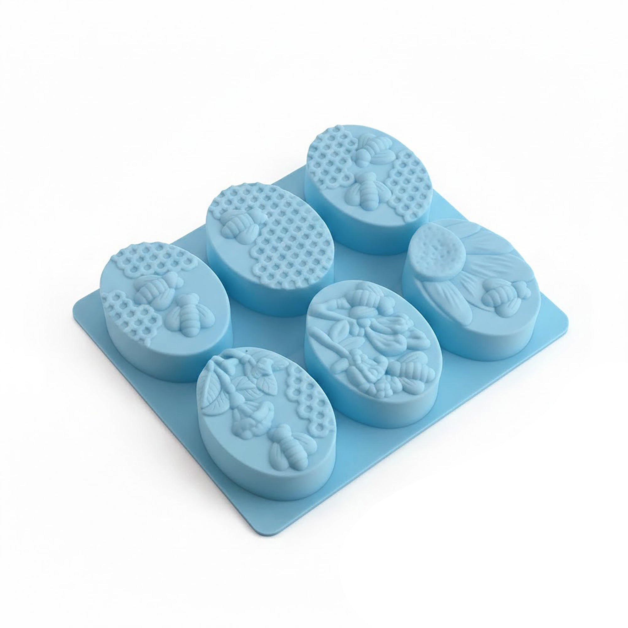 Anna-Kaci 3-Piece Bee and Honeycomb Silicone Baking Mold Set Oval Cake Chocolate Candy Soap Mold