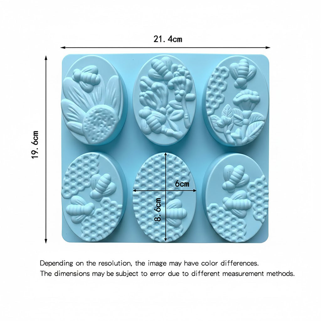 Anna-Kaci 3-Piece Bee and Honeycomb Silicone Baking Mold Set Oval Cake Chocolate Candy Soap Mold