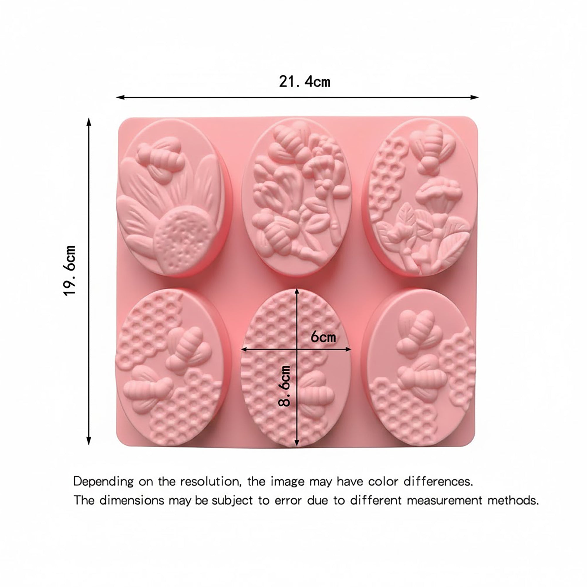 Anna-Kaci 3-Piece Bee and Honeycomb Silicone Baking Mold Set Oval Cake Chocolate Candy Soap Mold