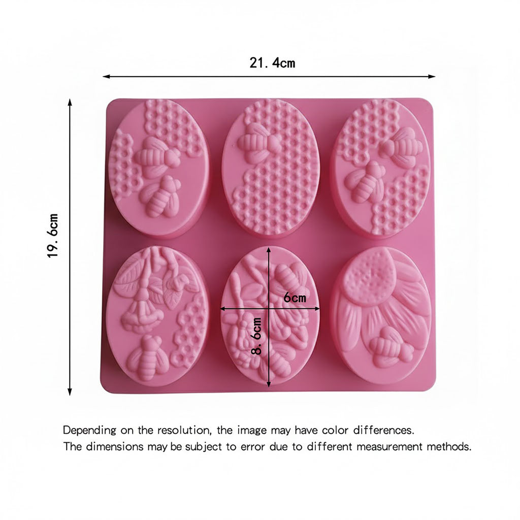 Anna-Kaci 3-Piece Bee and Honeycomb Silicone Baking Mold Set Oval Cake Chocolate Candy Soap Mold