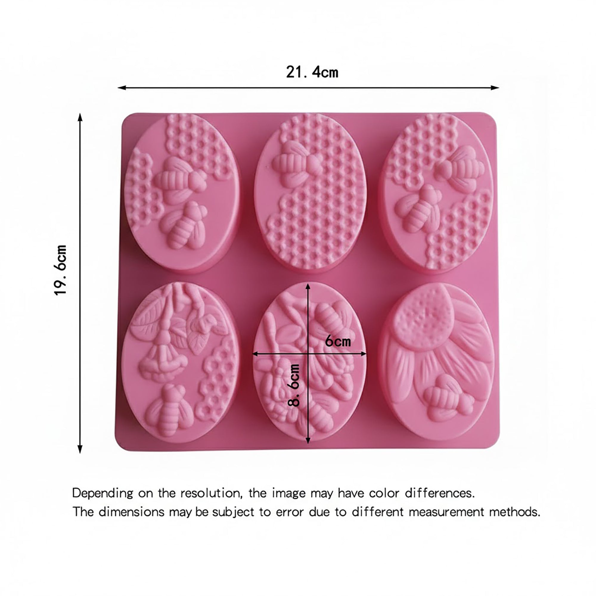 Anna-Kaci 3-Piece Bee and Honeycomb Silicone Baking Mold Set Oval Cake Chocolate Candy Soap Mold