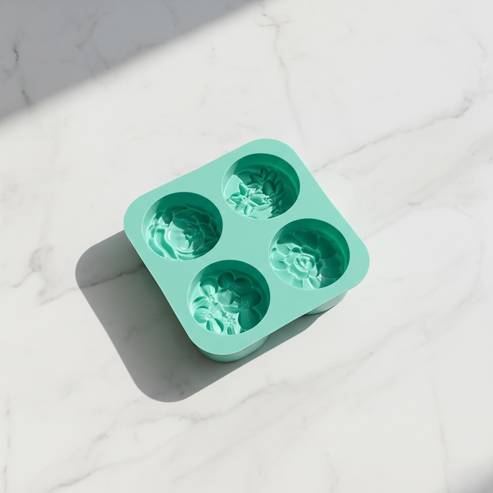 Anna-Kaci 3-Piece Floral Silicone Baking Mold Set Round Flower Cake Soap Candy Chocolate Mold