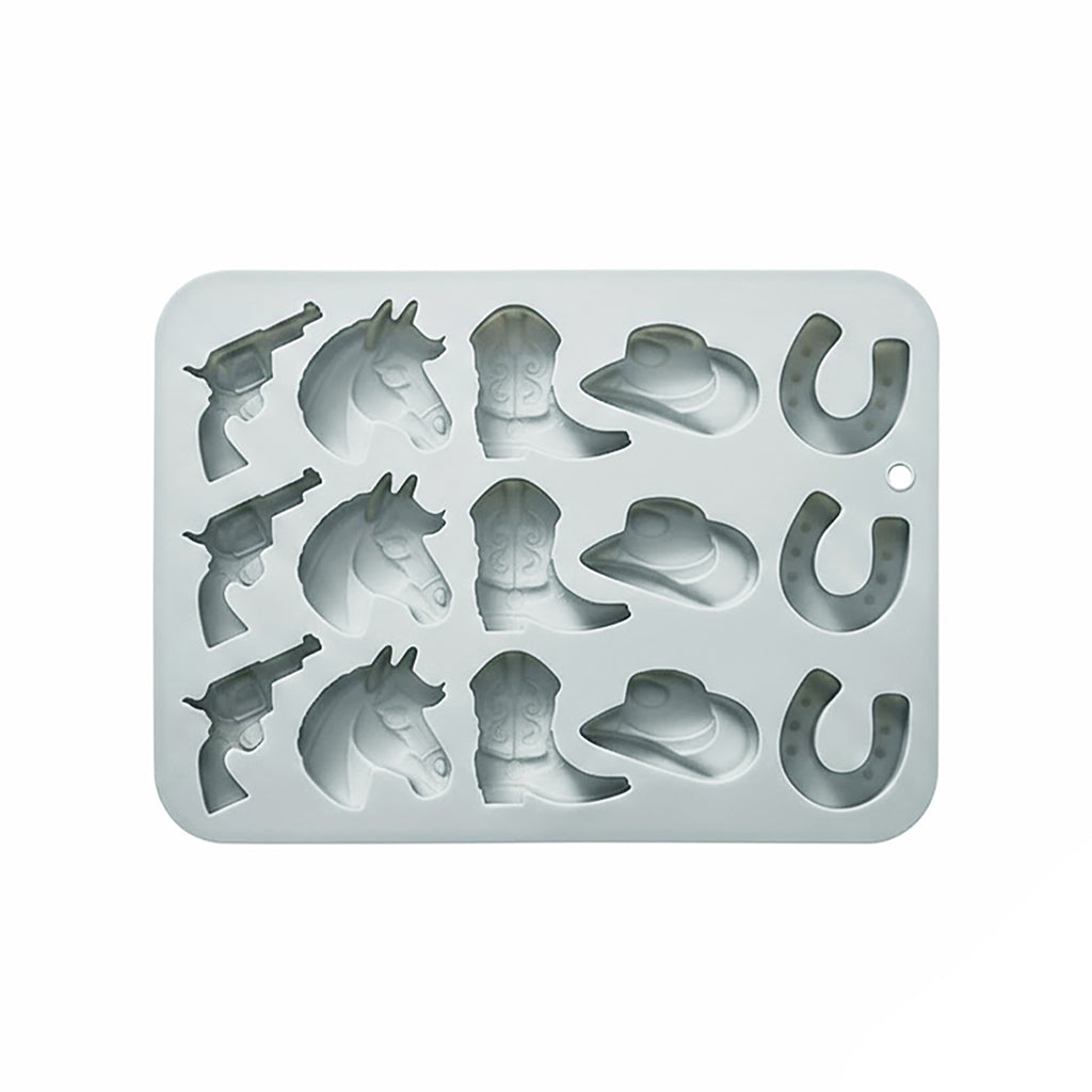 Anna-Kaci 2-Piece Western Silicone Baking Mold Set Nonstick Flexible Chocolate Candy Dessert Mold