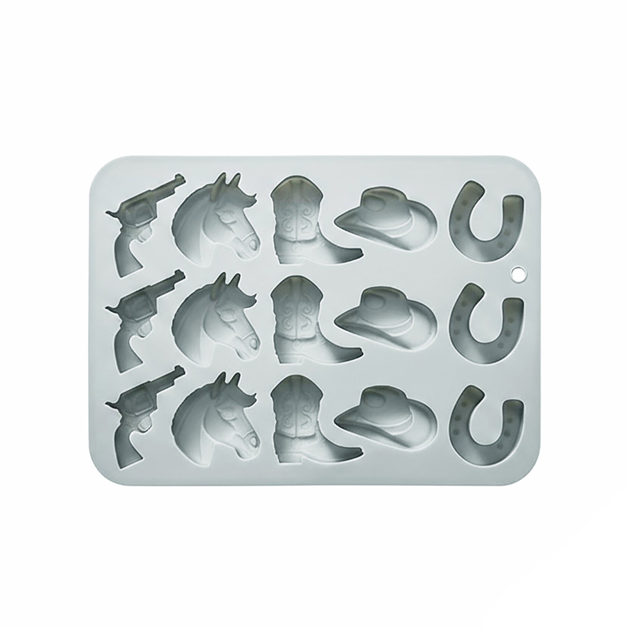 Anna-Kaci 2-Piece Western Silicone Baking Mold Set Nonstick Flexible Chocolate Candy Dessert Mold