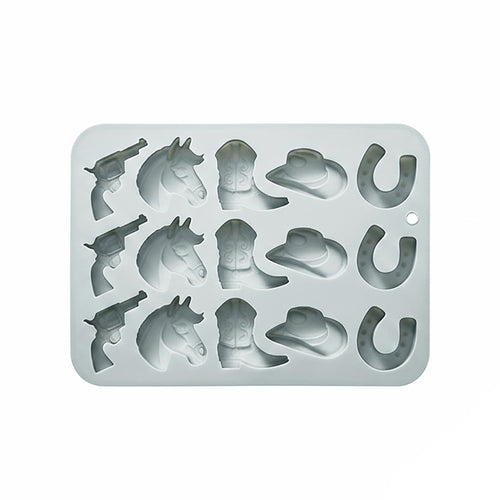Anna-Kaci 2-Piece Western Silicone Baking Mold Set Nonstick Flexible Chocolate Candy Dessert Mold