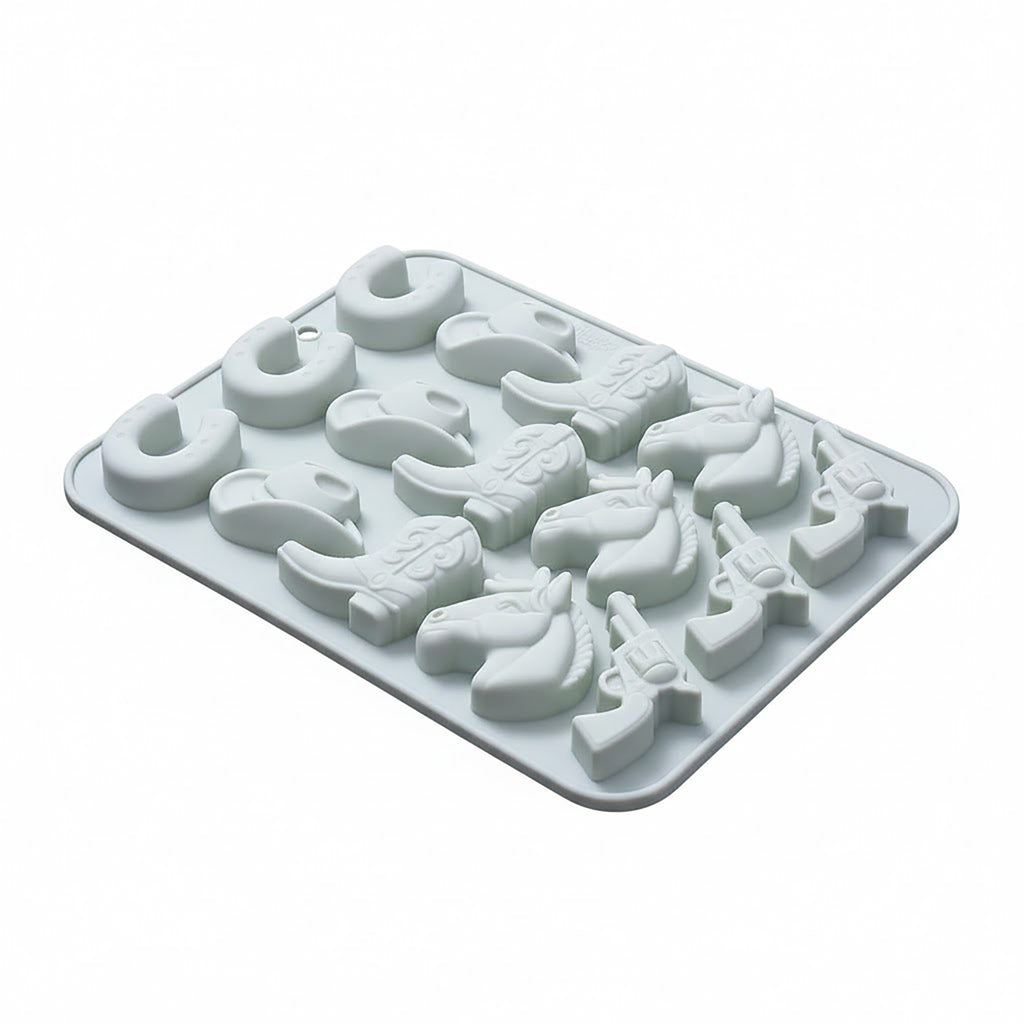 Anna-Kaci 2-Piece Western Silicone Baking Mold Set Nonstick Flexible Chocolate Candy Dessert Mold