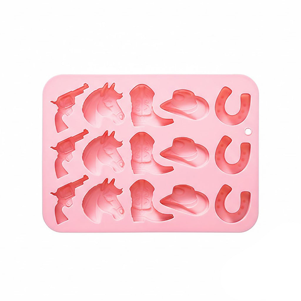 Anna-Kaci 2-Piece Western Silicone Baking Mold Set Nonstick Flexible Chocolate Candy Dessert Mold