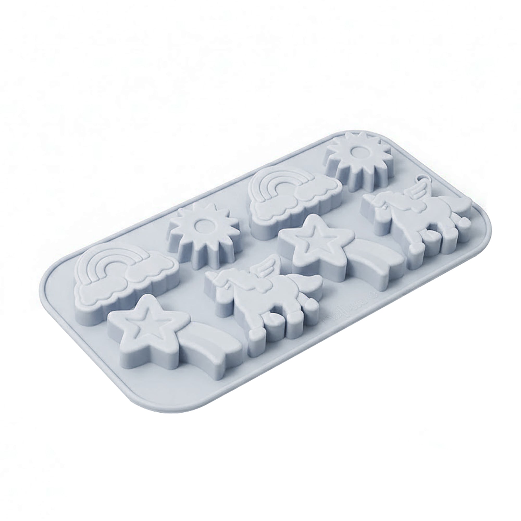 Anna-Kaci 2-Piece Rainbow and Unicorn Silicone Baking Mold Set Nonstick Flexible Candy Dessert Mold