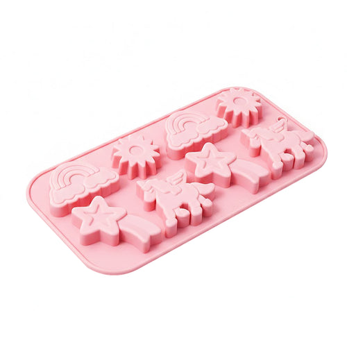 Anna-Kaci 2-Piece Rainbow and Unicorn Silicone Baking Mold Set Nonstick Flexible Candy Dessert Mold