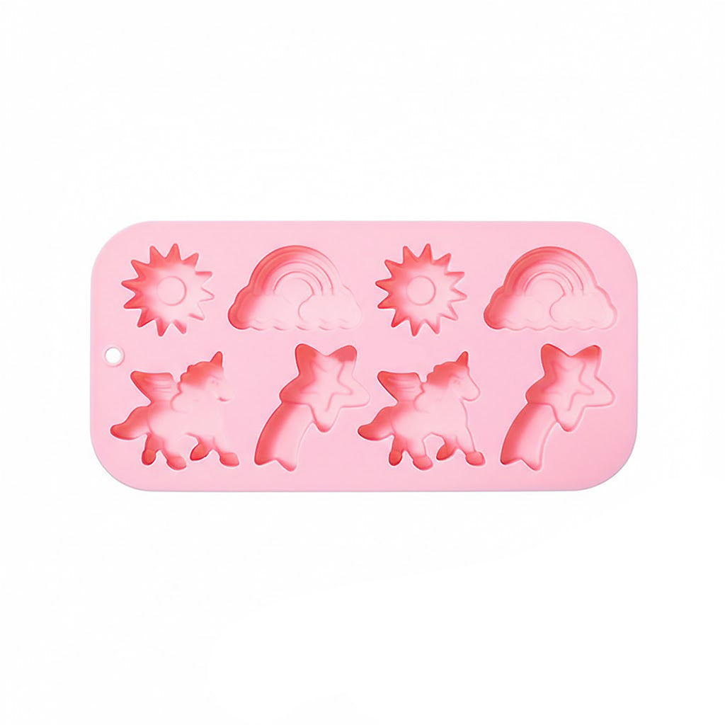 Anna-Kaci 2-Piece Rainbow and Unicorn Silicone Baking Mold Set Nonstick Flexible Candy Dessert Mold