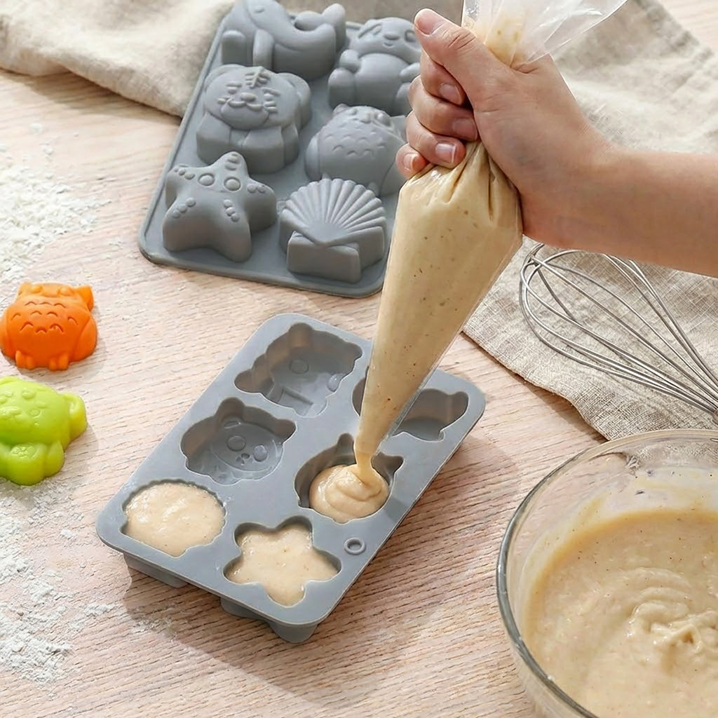 Anna-Kaci 3-Piece Animal and Ocean Silicone Baking Mold Set Nonstick Flexible Chocolate Candy Mold