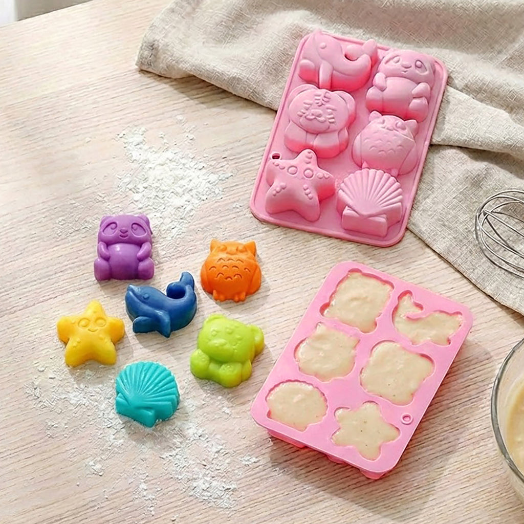 Anna-Kaci 3-Piece Animal and Ocean Silicone Baking Mold Set Nonstick Flexible Chocolate Candy Mold