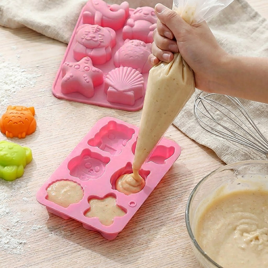 Anna-Kaci 3-Piece Animal and Ocean Silicone Baking Mold Set Nonstick Flexible Chocolate Candy Mold