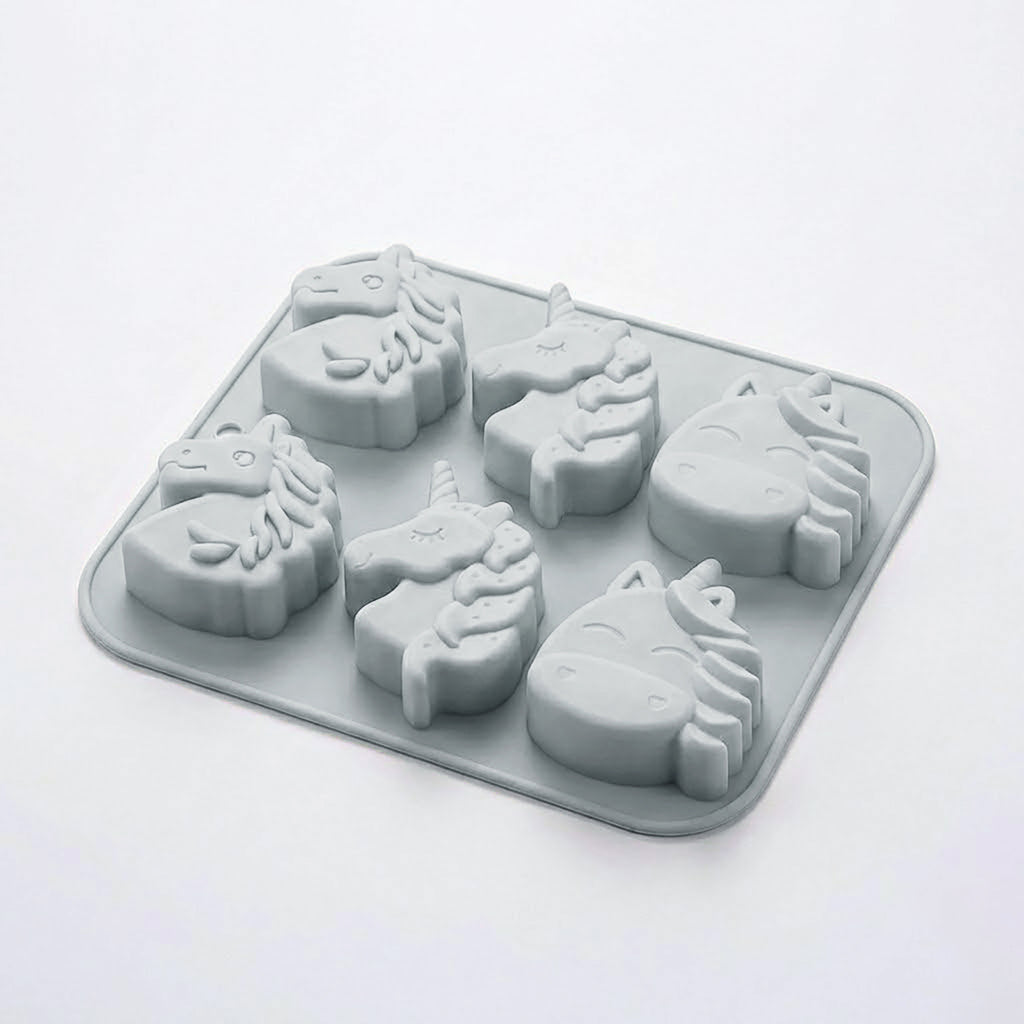 Anna-Kaci 2-Piece Unicorn Silicone Baking Mold Set Nonstick Flexible Chocolate Candy Dessert Mold