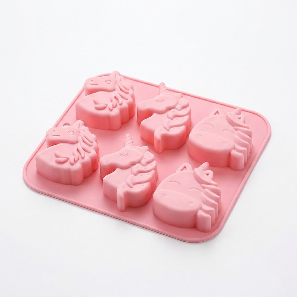 Anna-Kaci 2-Piece Unicorn Silicone Baking Mold Set Nonstick Flexible Chocolate Candy Dessert Mold