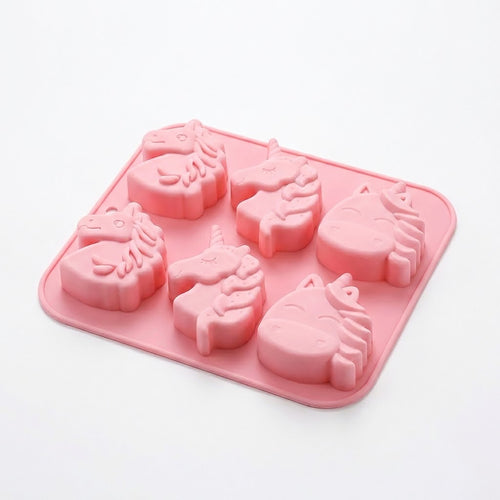 Anna-Kaci 2-Piece Unicorn Silicone Baking Mold Set Nonstick Flexible Chocolate Candy Dessert Mold