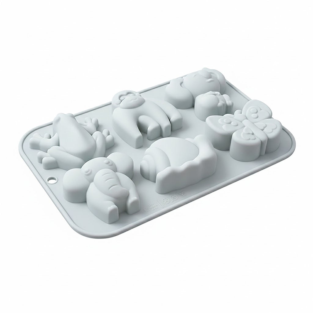 Anna-Kaci 2-Piece Animal Silicone Baking Mold Set Nonstick Flexible Chocolate Candy Dessert Mold