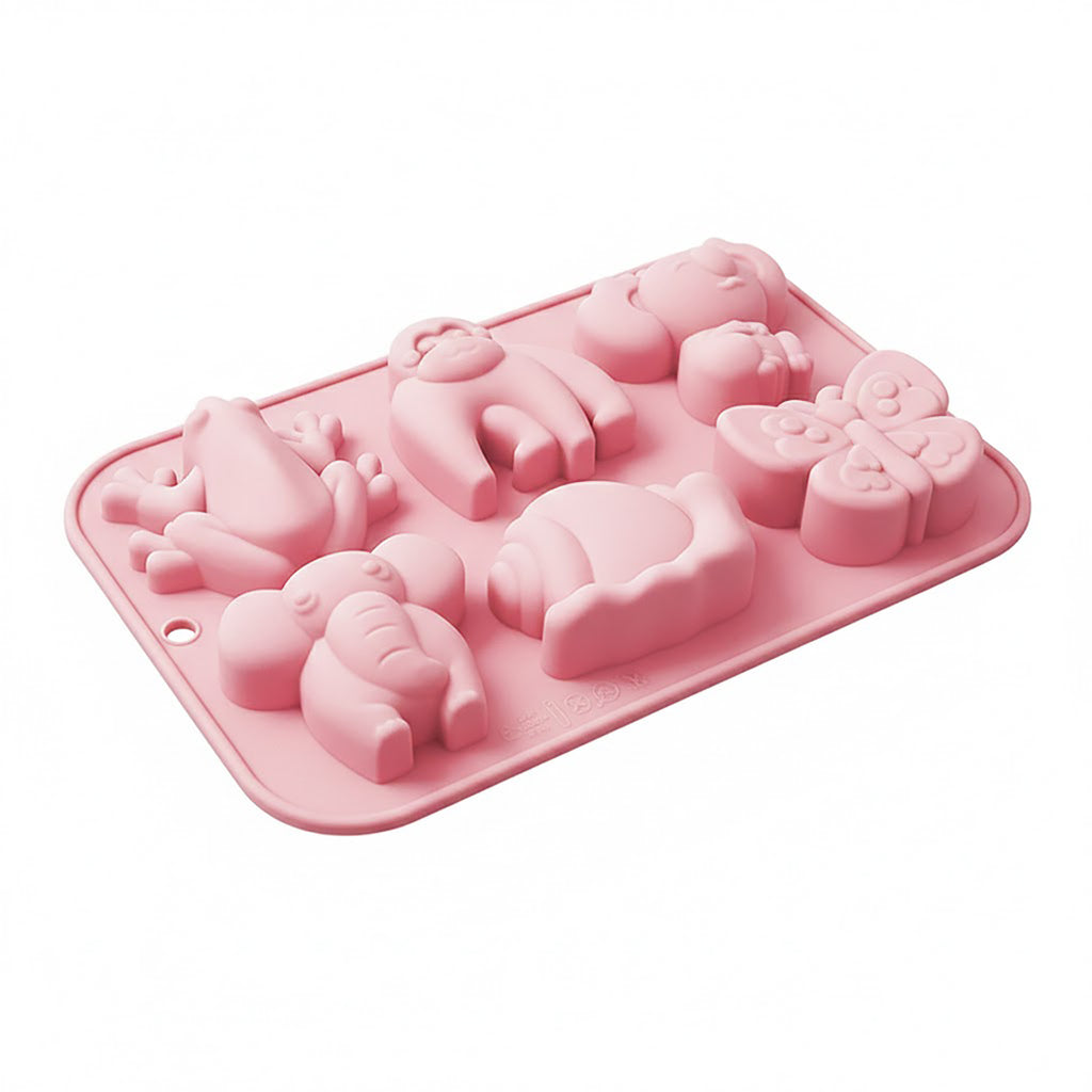 Anna-Kaci 2-Piece Animal Silicone Baking Mold Set Nonstick Flexible Chocolate Candy Dessert Mold