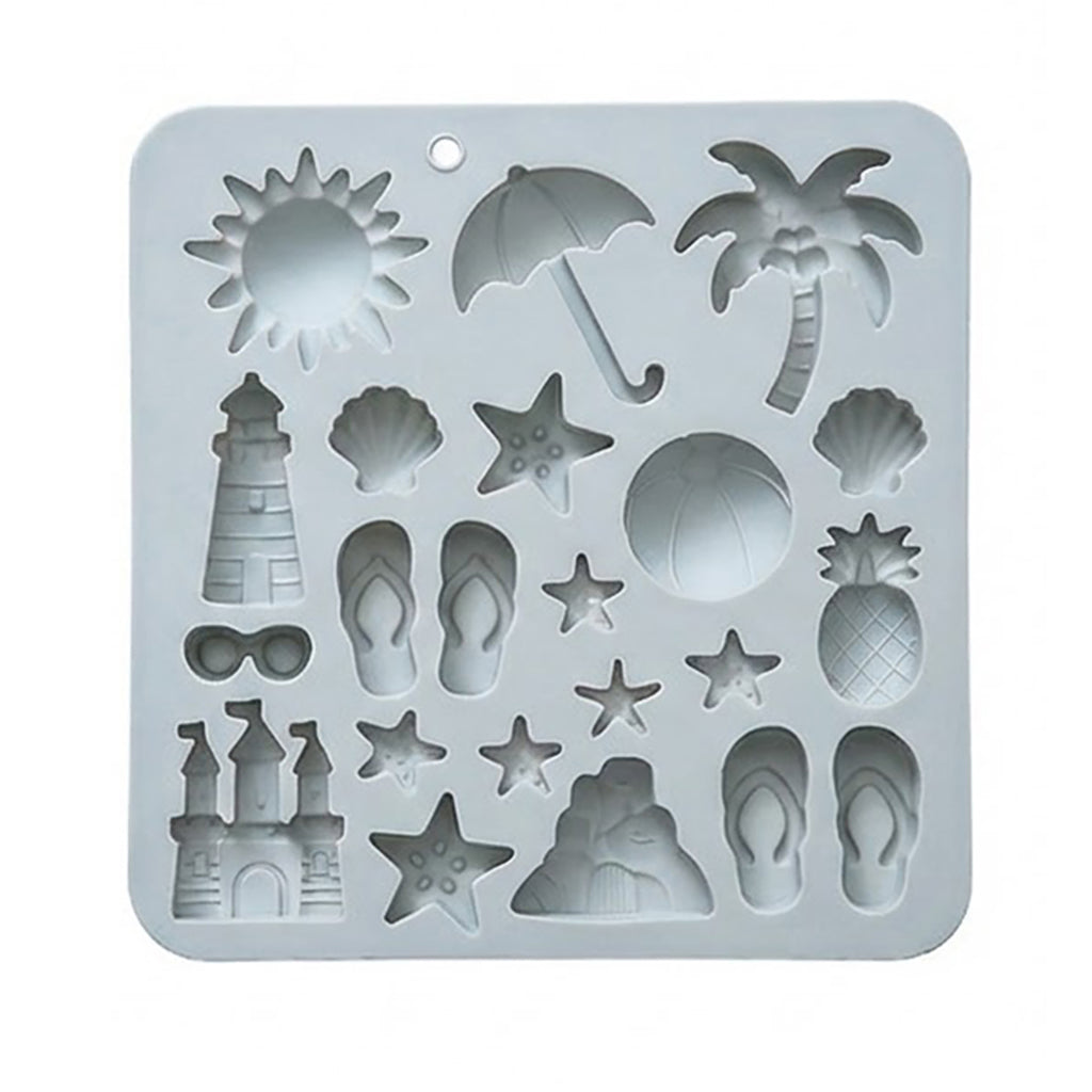 Anna-Kaci 2-Piece Beach Silicone Baking Mold Set Nonstick Summer Shape Chocolate Candy Dessert Mold