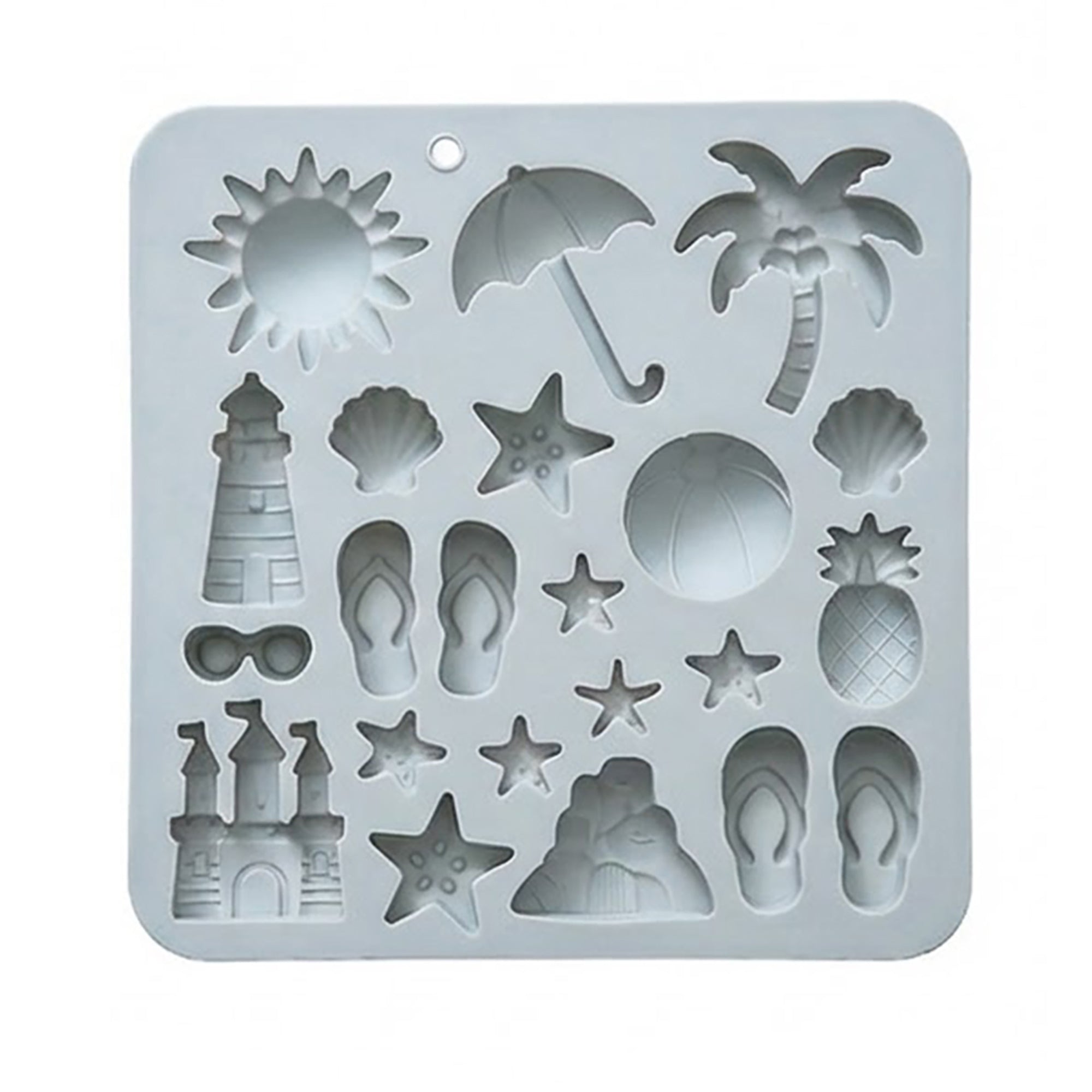 Anna-Kaci 2-Piece Beach Silicone Baking Mold Set Nonstick Summer Shape Chocolate Candy Dessert Mold