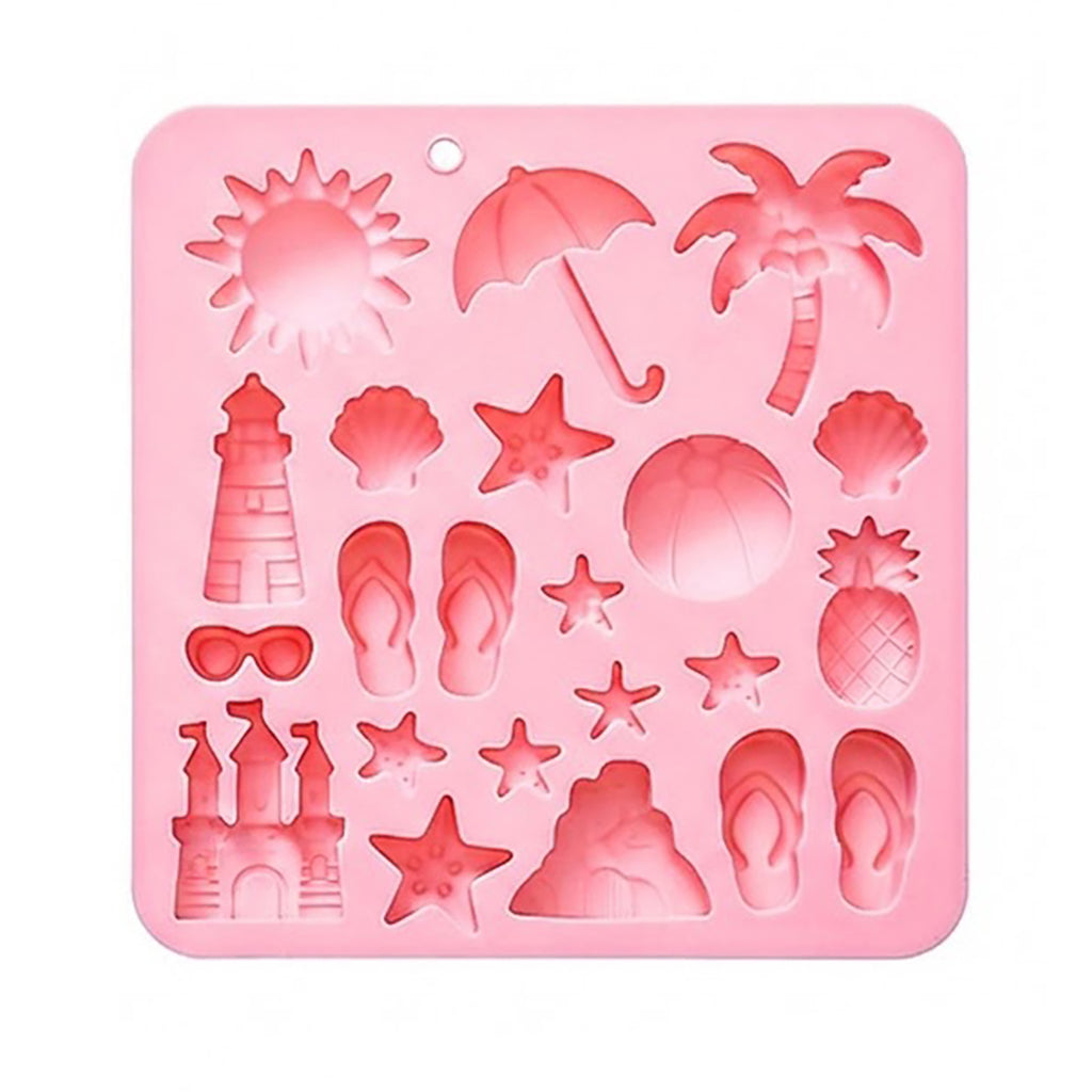 Anna-Kaci 2-Piece Beach Silicone Baking Mold Set Nonstick Summer Shape Chocolate Candy Dessert Mold
