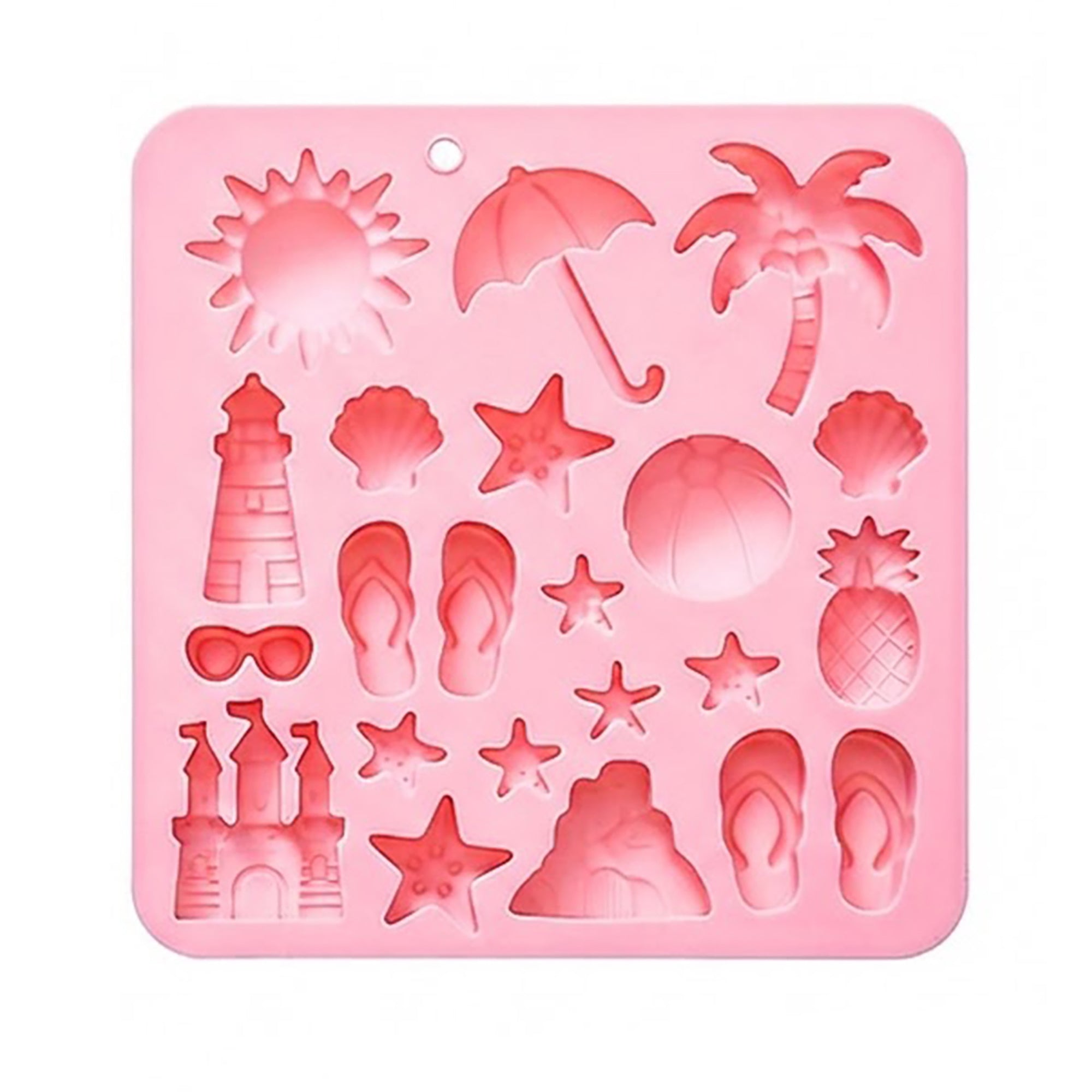 Anna-Kaci 2-Piece Beach Silicone Baking Mold Set Nonstick Summer Shape Chocolate Candy Dessert Mold