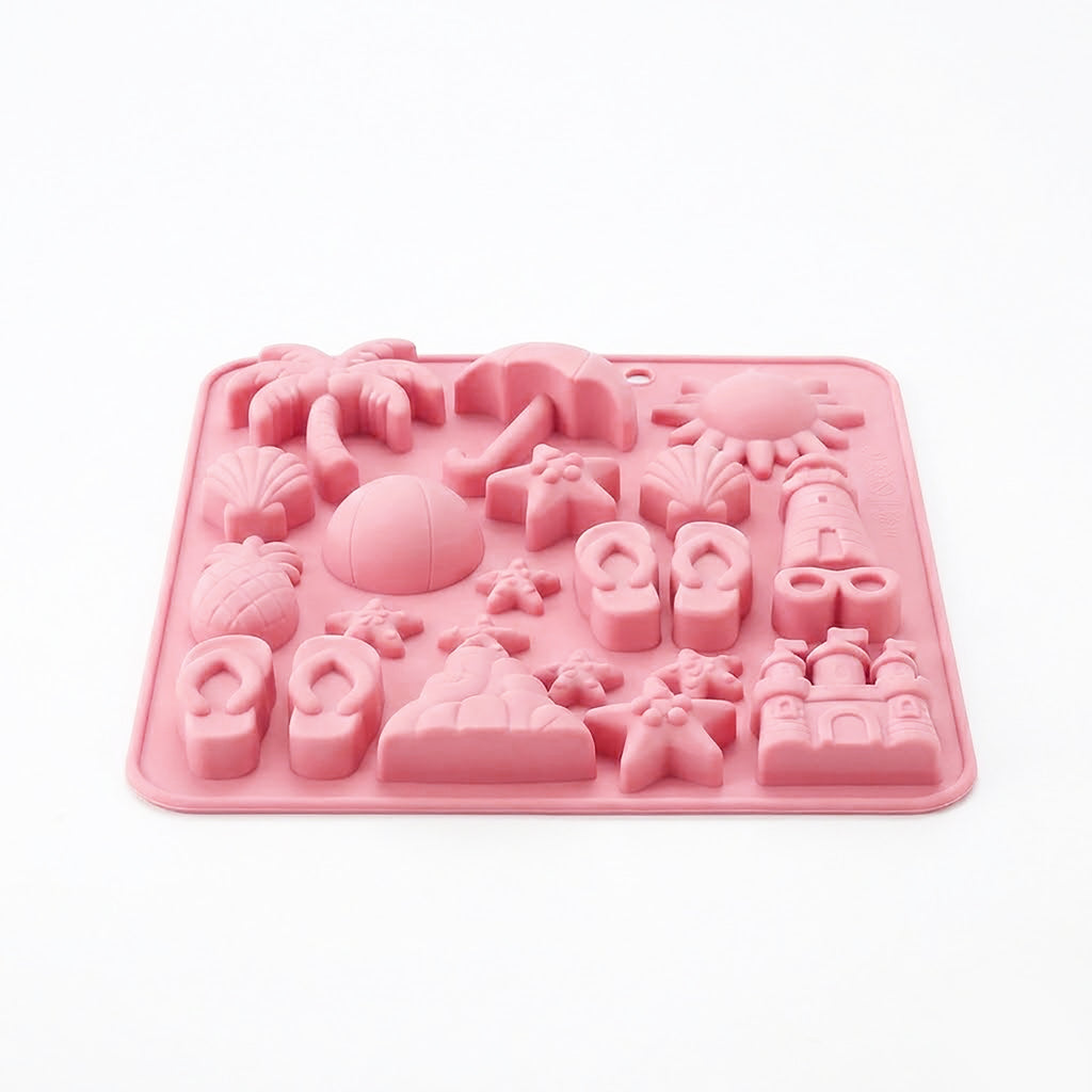 Anna-Kaci 2-Piece Beach Silicone Baking Mold Set Nonstick Summer Shape Chocolate Candy Dessert Mold